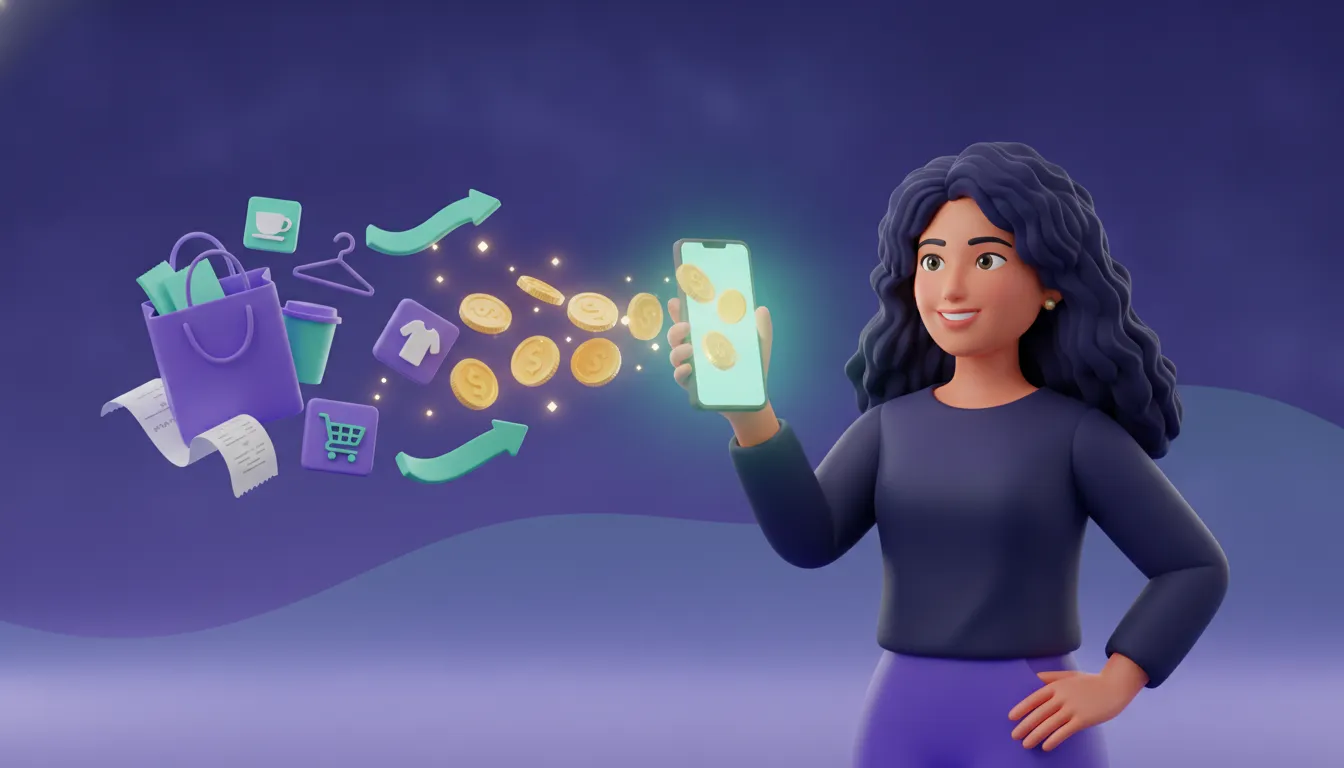 Pessoa recebendo cashback no celular